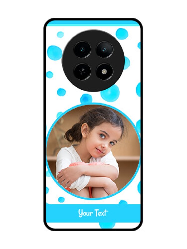 Custom Realme 13 5G Custom Metal Phone CaseBlue Bubbles Pattern Design
