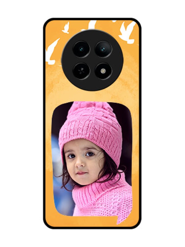 Custom Realme 13 5G Custom Metal Phone CaseWater Color Design With Bird Icons