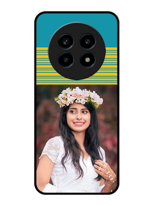 Custom Realme 14 Pro Lite 5G Custom Metal Phone Case - Yellow and Blue Design