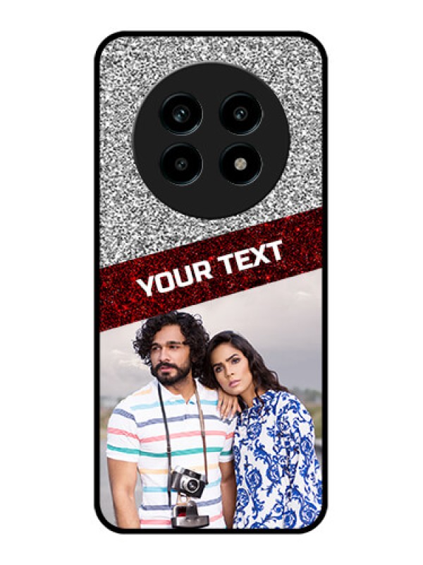 Custom Realme 14 Pro Lite 5G Custom Metal Phone Case - Image Holder With Glitter Strip Design