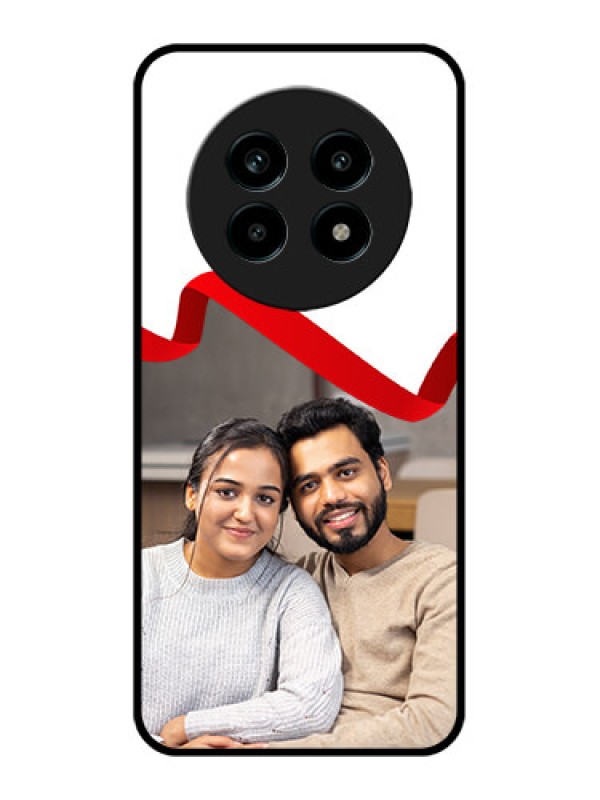 Custom Realme 14 Pro Lite 5G Custom Metal Phone Case - Red Ribbon Frame Design