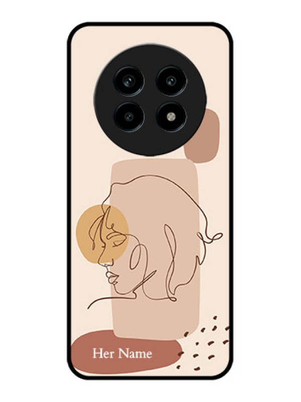 Custom Realme 14 Pro Lite 5G Custom Metal Phone Case - Calm Woman Line Art Design