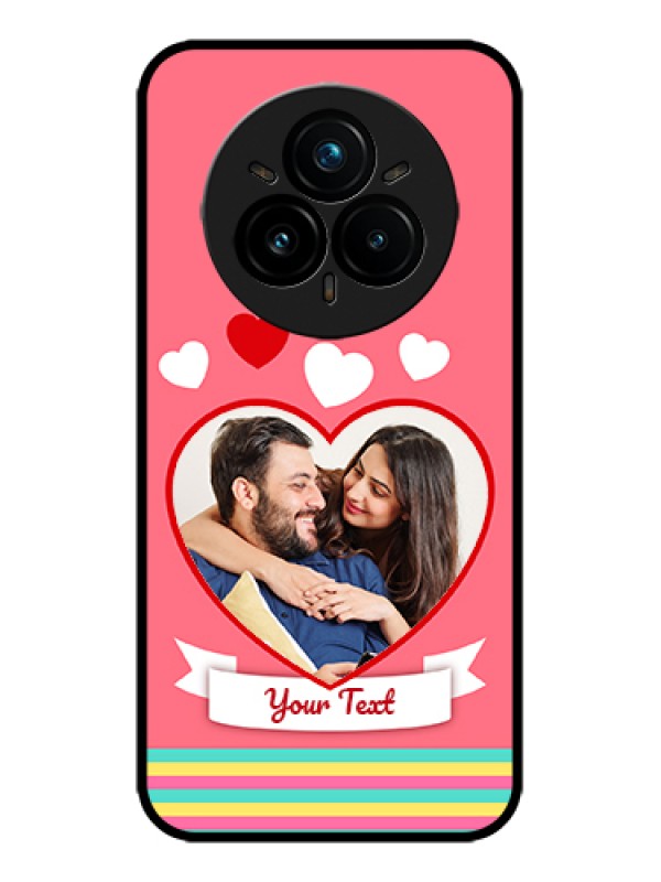 Custom Realme 14 Pro Plus 5G Custom Metal Phone Case - Love Shapes Doodle Design