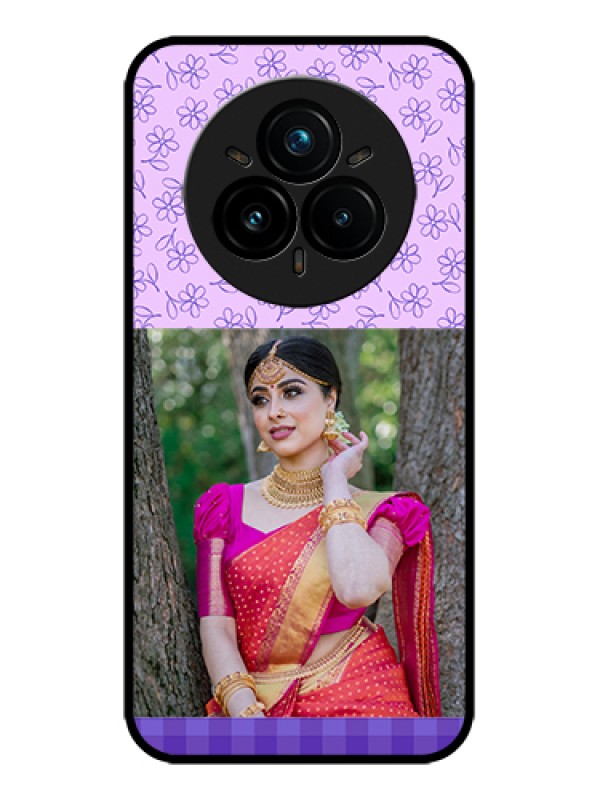 Custom Realme 14 Pro Plus 5G Custom Metal Phone Case - Purple Floral Design