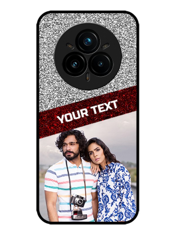 Custom Realme 14 Pro Plus 5G Custom Metal Phone Case - Image Holder With Glitter Strip Design