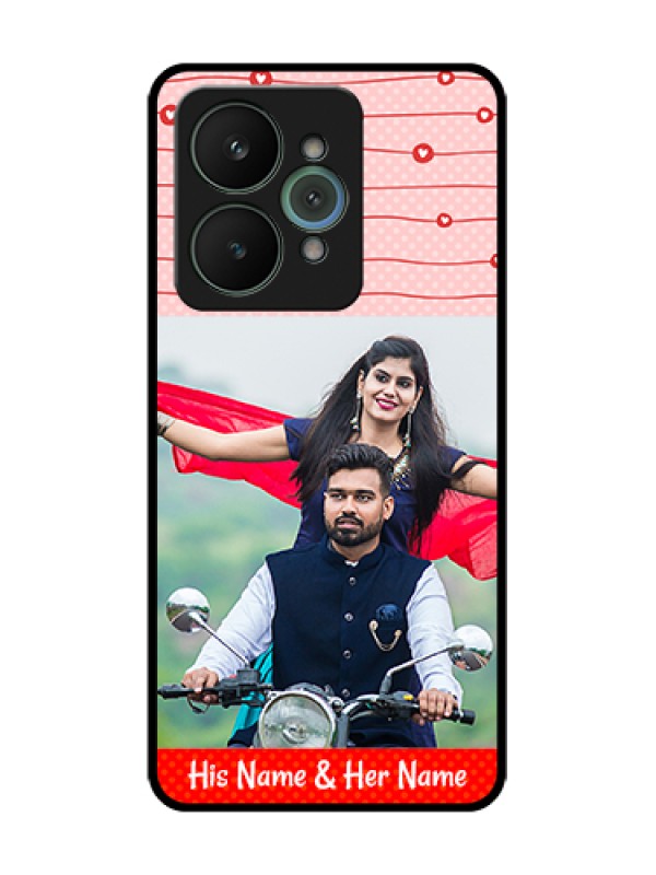Custom Realme 15 5G Custom Metal Phone Case - Red Pattern Case Design