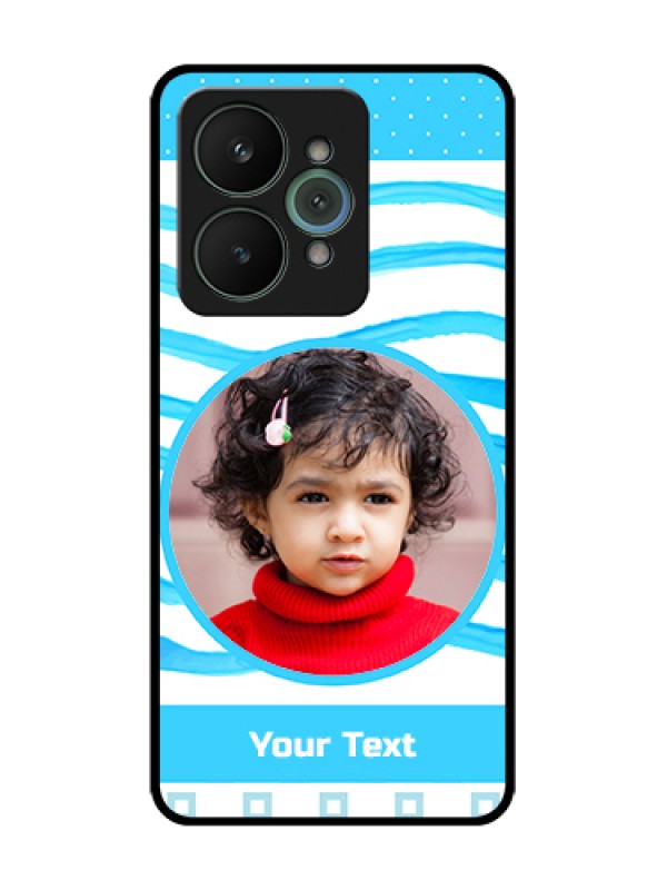 Custom Realme 15 5G Custom Metal Phone Case - Simple Blue Case Design