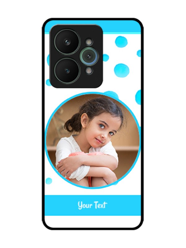 Custom Realme 15 5G Custom Metal Phone Case - Blue Bubbles Pattern Design