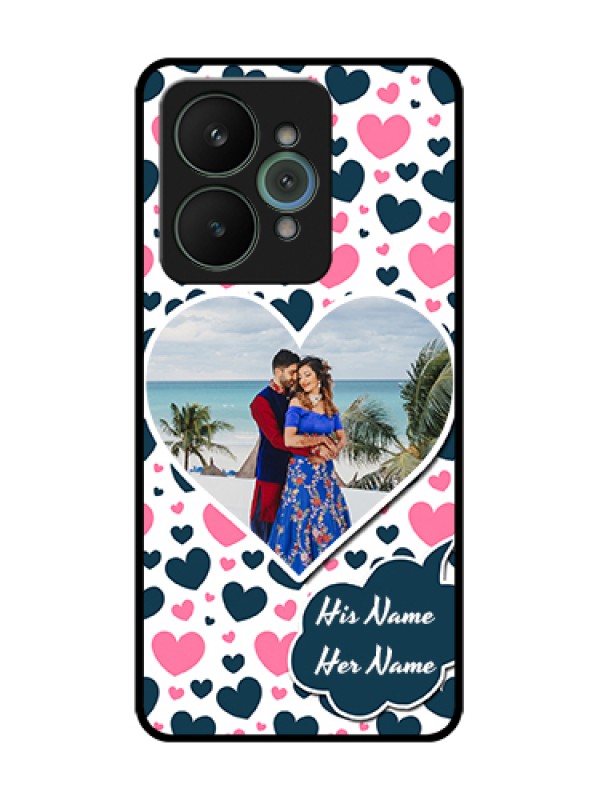 Custom Realme 15 5G Custom Metal Phone Case - Pink & Blue Heart Design