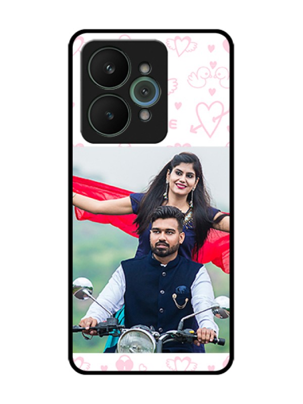 Custom Realme 15 5G Custom Metal Phone Case - Pink Flying Heart Design