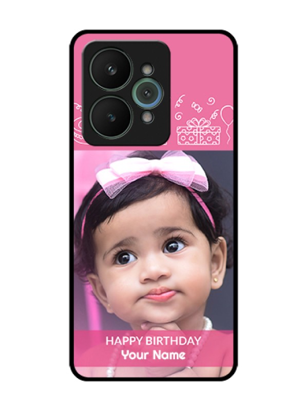 Custom Realme 15 5G Custom Metal Phone Case - With Birthday Line Art Design