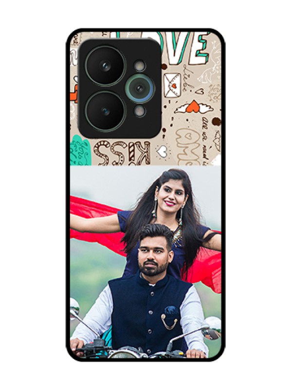 Custom Realme 15 5G Custom Metal Phone Case - Love Doodle Pattern