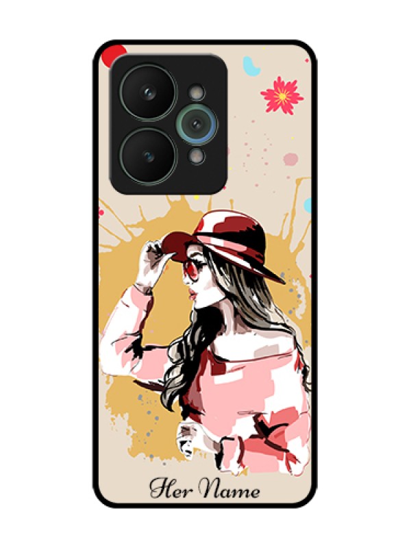 Custom Realme 15 5G Custom Metal Phone Case - Women With Pink Hat Design