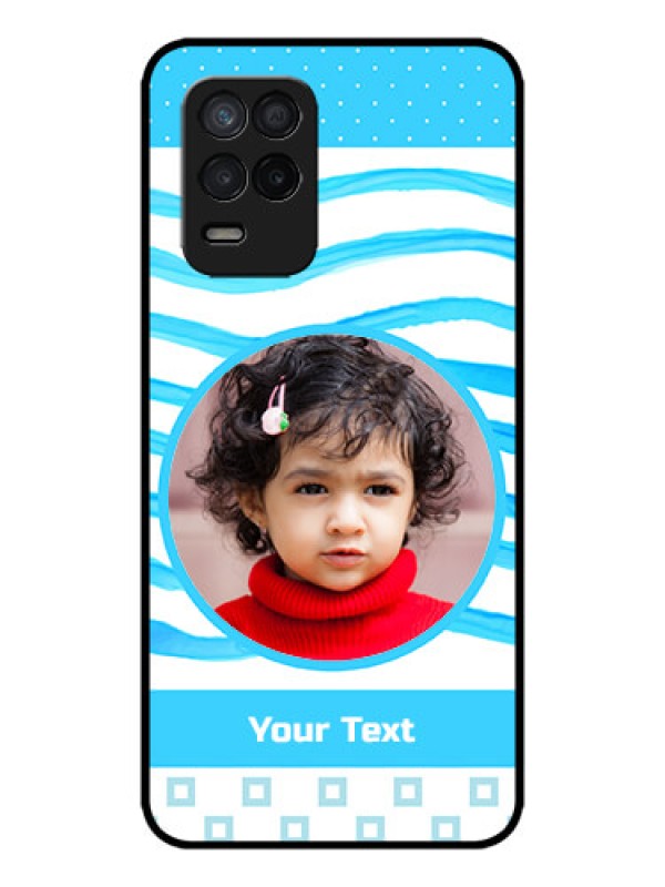 Custom Realme 8 5G Custom Metal Phone Case - Simple Blue Case Design
