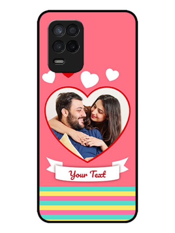 Custom Realme 8 5G Custom Metal Phone Case - Love Shapes Doodle Design