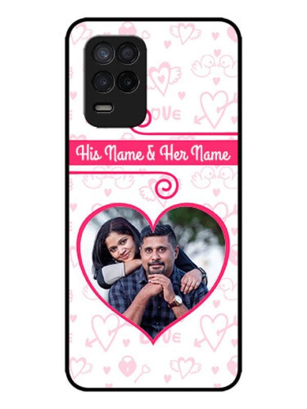 Custom Realme 8 5G Custom Metal Phone Case - Heart Shape Love Design