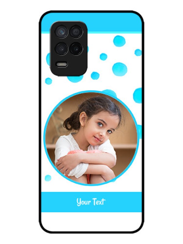 Custom Realme 8 5G Custom Metal Phone Case - Blue Bubbles Pattern Design