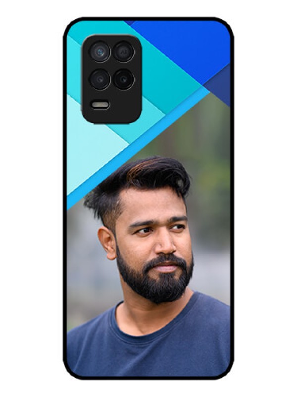 Custom Realme 8 5G Custom Metal Phone Case - Blue Pattern Design
