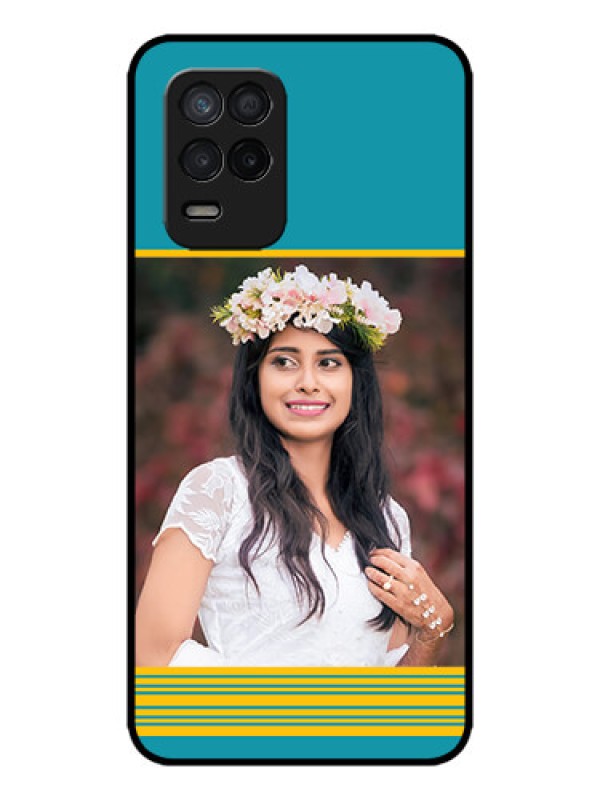 Custom Realme 8 5G Custom Metal Phone Case - Yellow and Blue Design