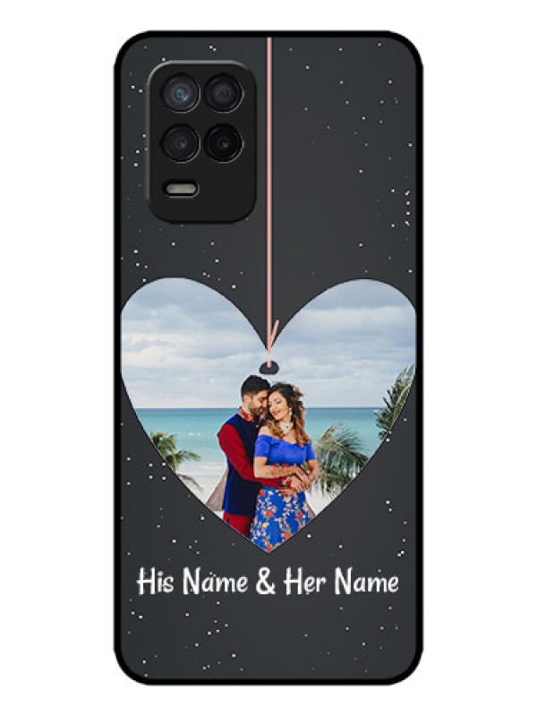 Custom Realme 8 5G Custom Metal Phone Case - Hanging Heart Design