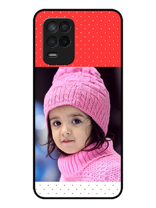 Custom Realme 8 5G Custom Metal Phone Case - Red Pattern Design