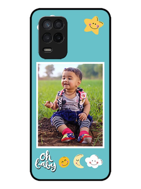Custom Realme 8 5G Custom Metal Phone Case - Smiley Kids Stars Design