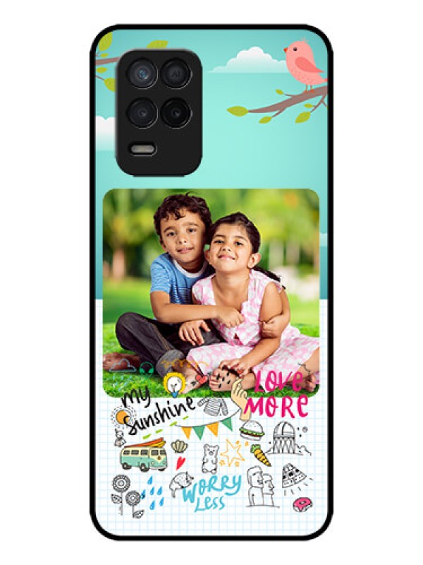 Custom Realme 8 5G Custom Metal Phone Case - Doodle Love Design