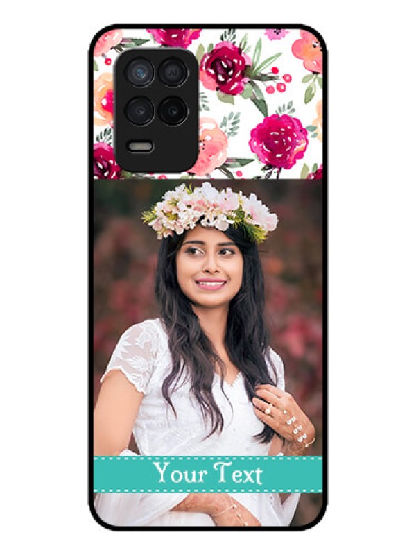 Custom Realme 8 5G Custom Metal Phone Case - Water Colors Floral Design