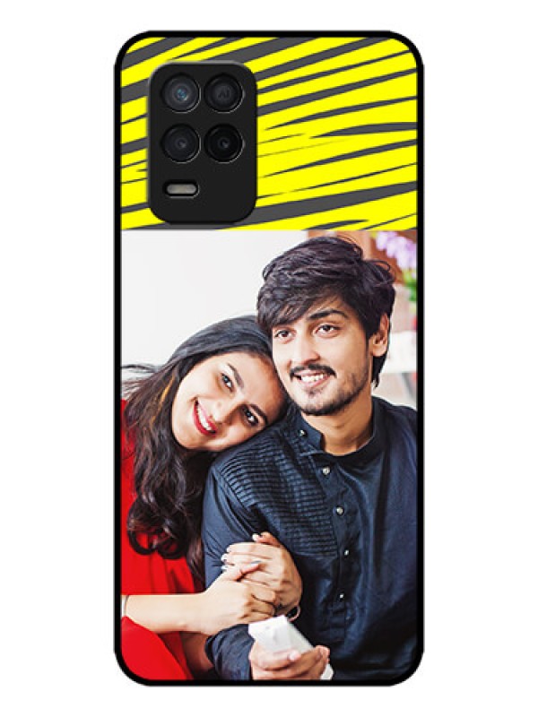 Custom Realme 8 5G Custom Metal Phone Case - Yellow Abstract Design