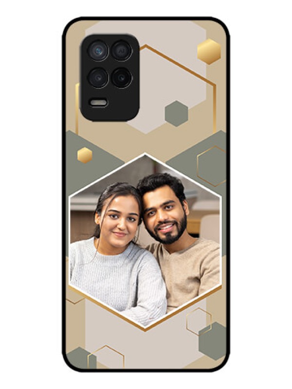 Custom Realme 8 5G Custom Metal Phone Case - Stylish Hexagon Pattern Design