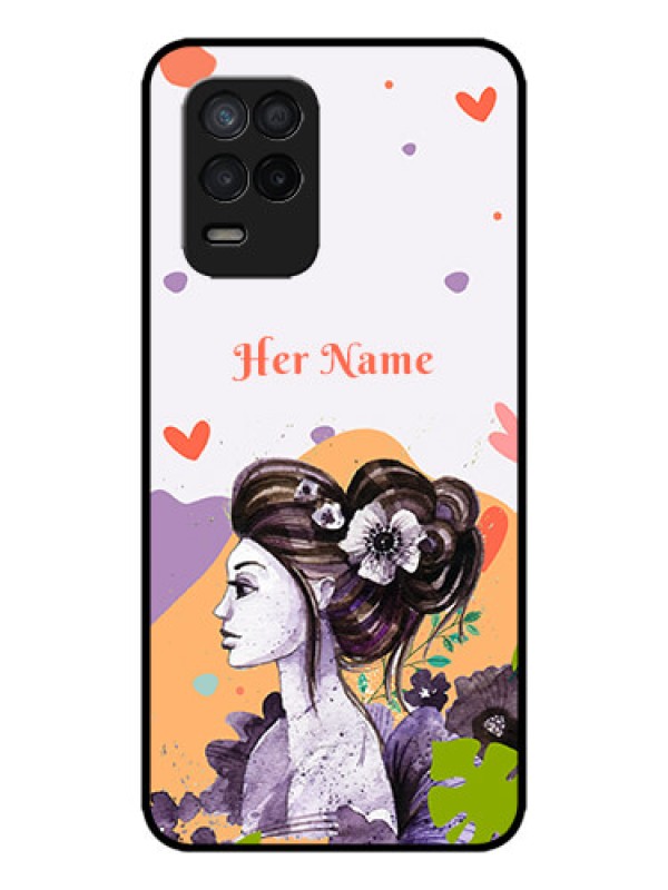 Custom Realme 8 5G Custom Metal Phone Case - Woman And Nature Design