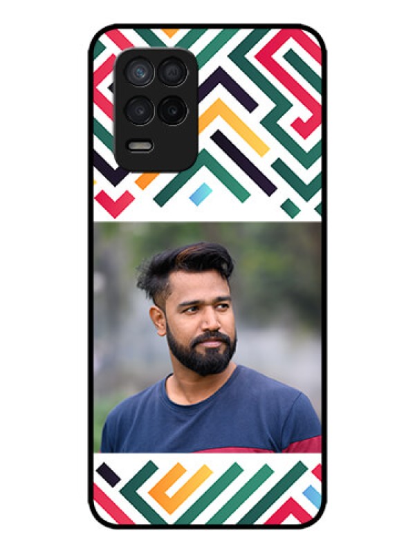 Custom Realme 8 5G Custom Metal Phone Case - Colorful Maze Pattern Design