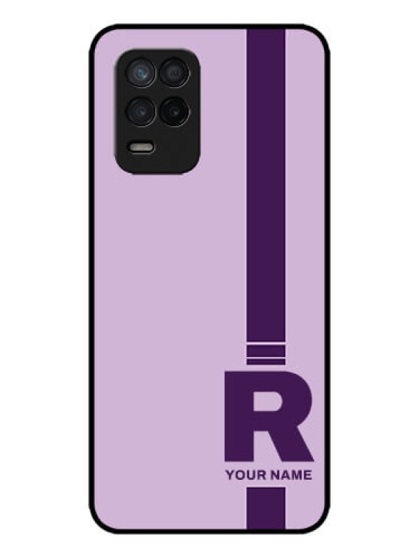 Custom Realme 8 5G Custom Metal Phone Case - Simple Dual Tone Stripe With Name Design