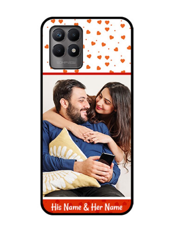 Custom Realme 8i Custom Metal Phone Case - Orange Love Symbol Design