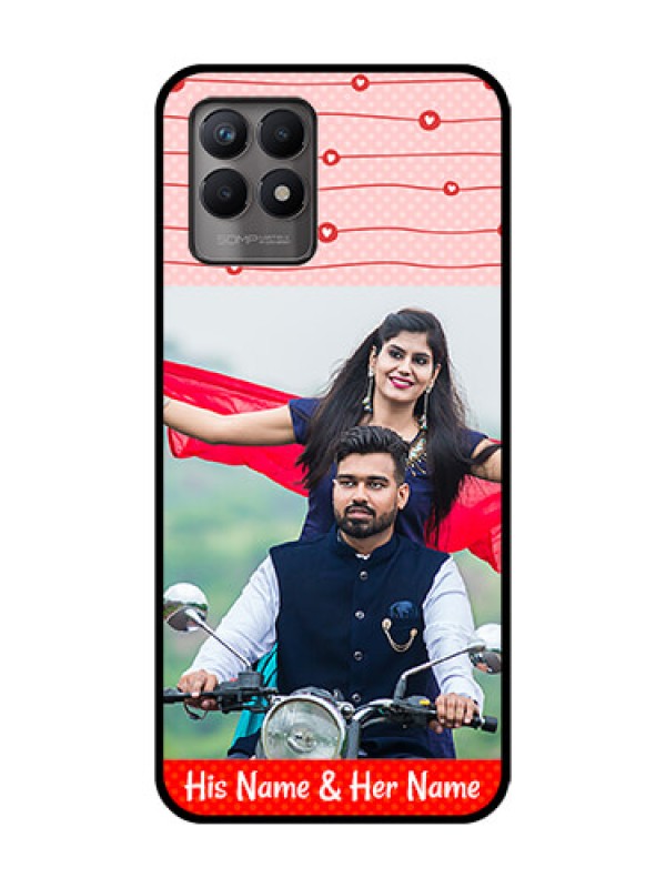 Custom Realme 8i Custom Metal Phone Case - Red Pattern Case Design
