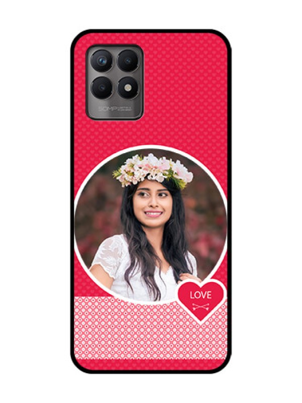 Custom Realme 8i Custom Metal Phone Case - Pink Color Pattern Design