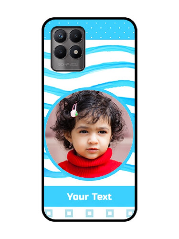 Custom Realme 8i Custom Metal Phone Case - Simple Blue Case Design