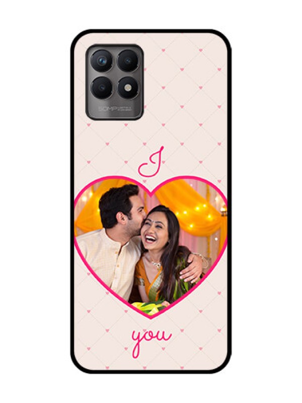 Custom Realme 8i Custom Metal Phone Case - Heart Shape Design