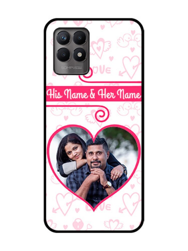 Custom Realme 8i Custom Metal Phone Case - Heart Shape Love Design