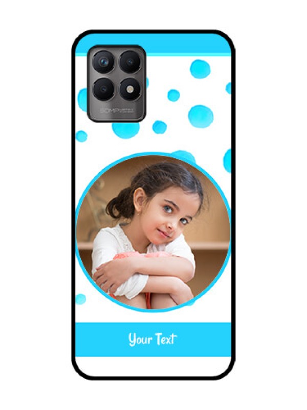 Custom Realme 8i Custom Metal Phone Case - Blue Bubbles Pattern Design