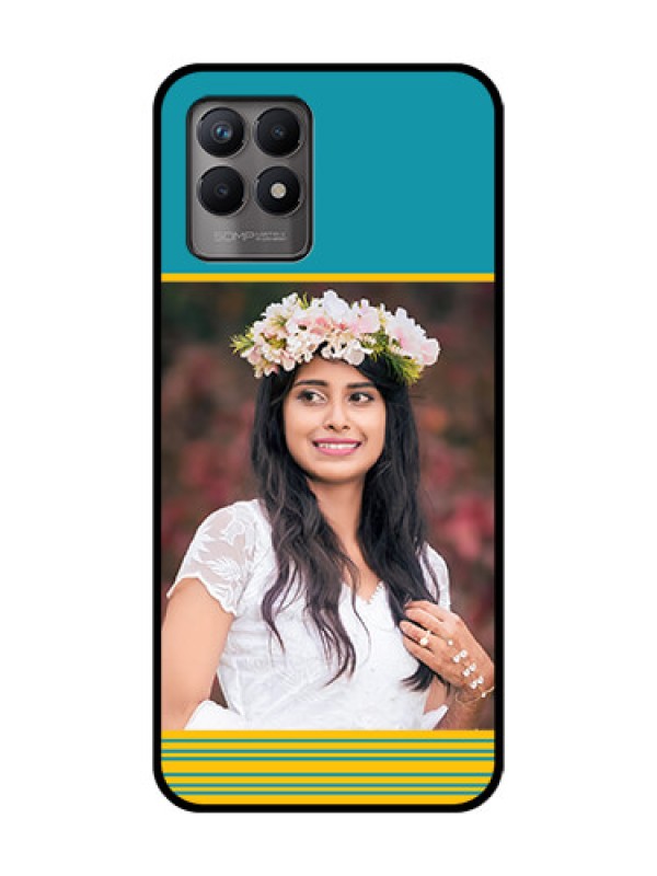 Custom Realme 8i Custom Metal Phone Case - Yellow and Blue Design