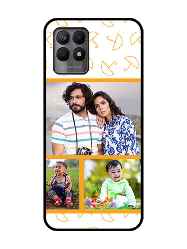 Custom Realme 8i Custom Metal Phone Case - Yellow Pattern Design