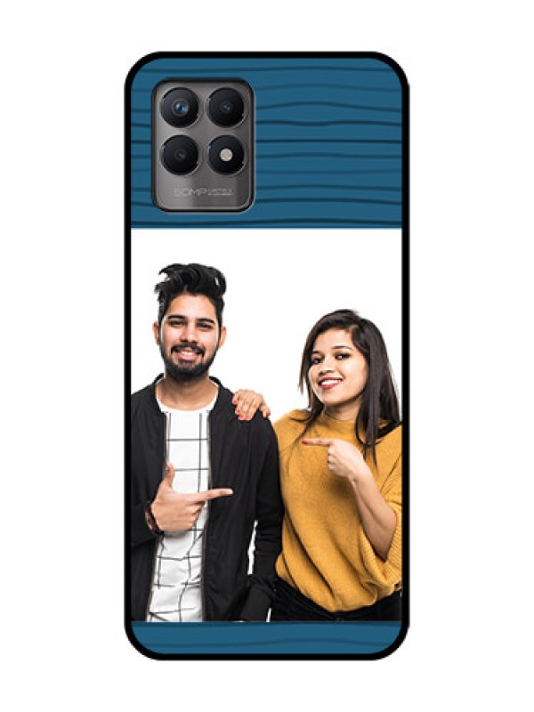 Custom Realme 8i Custom Metal Phone Case - Blue Pattern Cover Design