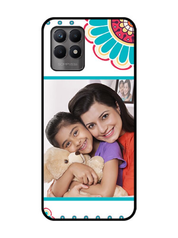 Custom Realme 8i Custom Metal Phone Case - Flower Design