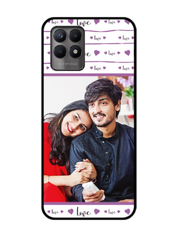 Custom Realme 8i Custom Metal Phone Case - Couples Heart Design