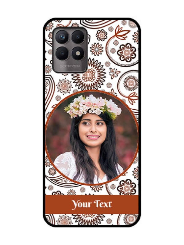 Custom Realme 8i Custom Metal Phone Case - Abstract Flower Design