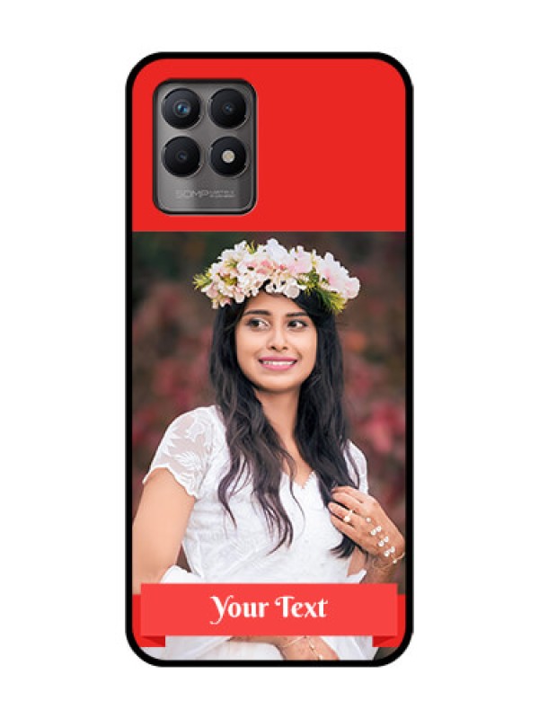 Custom Realme 8i Custom Metal Phone Case - Simple Red Color Design