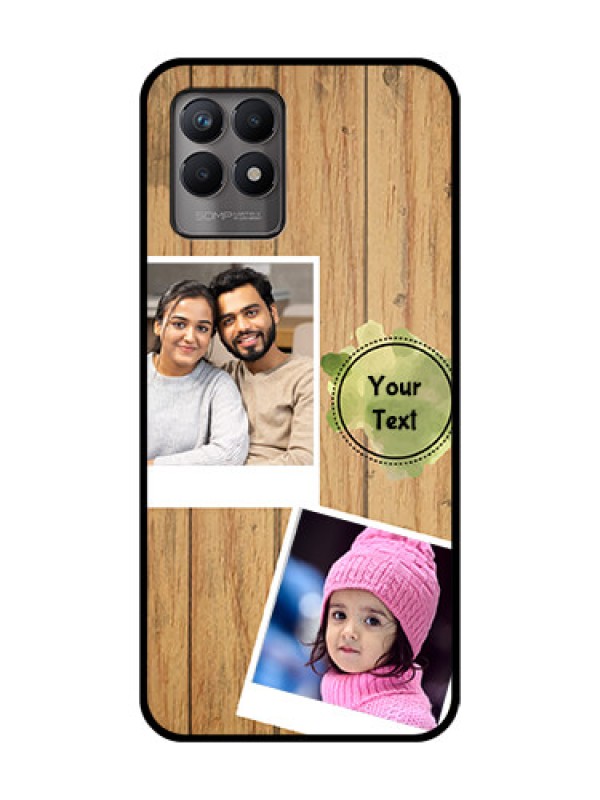 Custom Realme 8i Custom Metal Phone Case - Wooden Texture Design