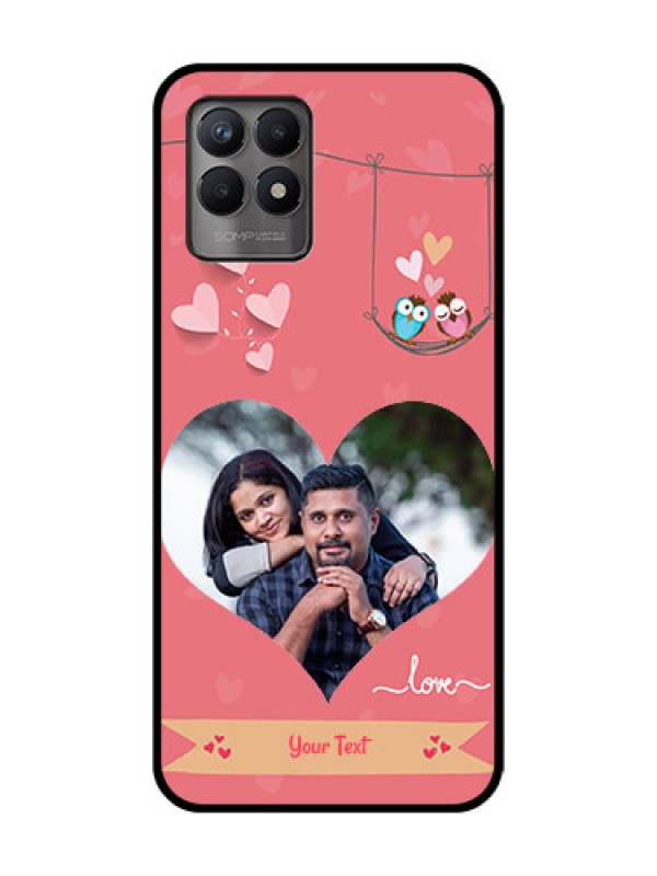 Custom Realme 8i Custom Metal Phone Case - Peach Color Love Design