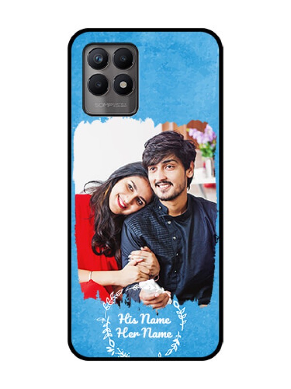 Custom Realme 8i Custom Metal Phone Case - Blue Color Vintage Design